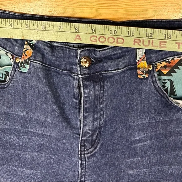 Ranch Dressn Flare jeans with Southwestern Print Accents Size 14 - Picture 13 of 16